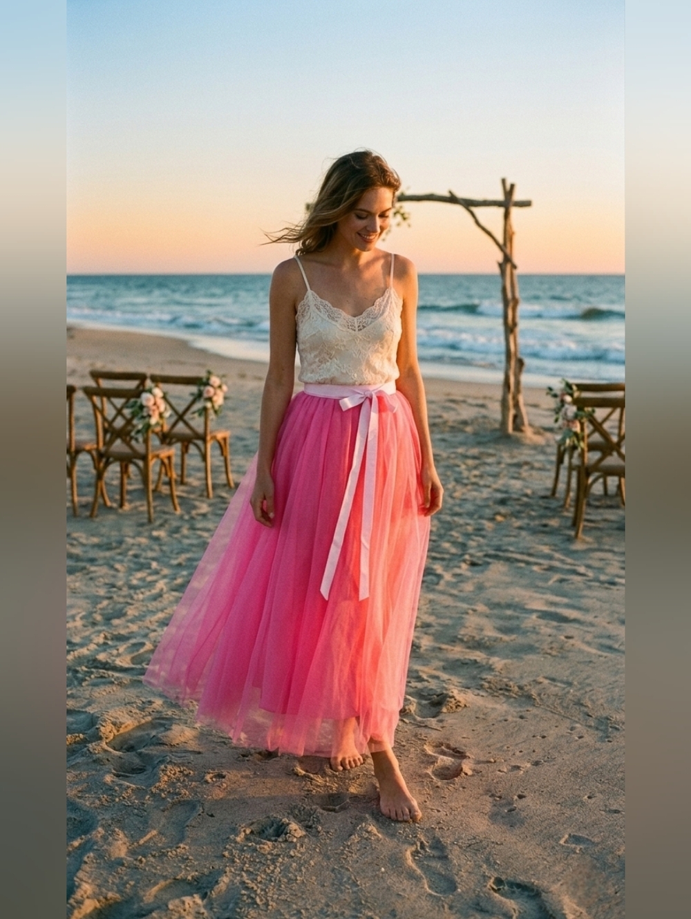 NWT J.Crew Tulle Ball Skirt in Neon Orchid Pink Pleated Ribbon Belt A-line 8